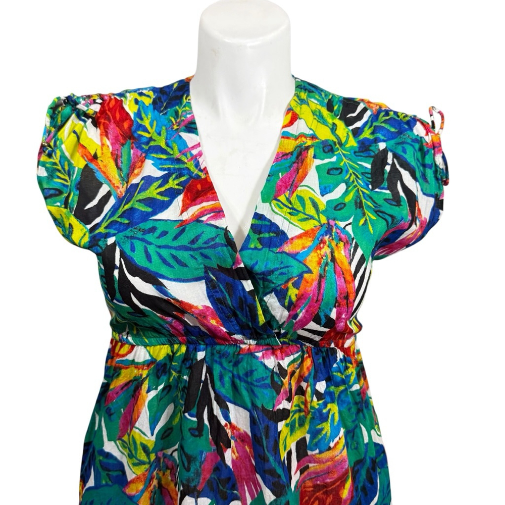Lauren Ralph Lauren Tropical Print Dress Size Medium Colorful - Picture 2 of 8